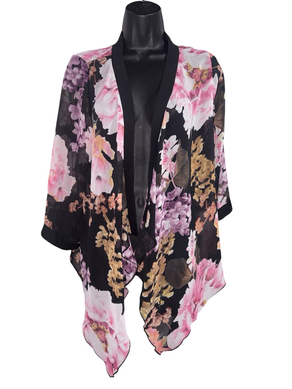 PAPILLON Semi Sheer Floral Duster Cover Up